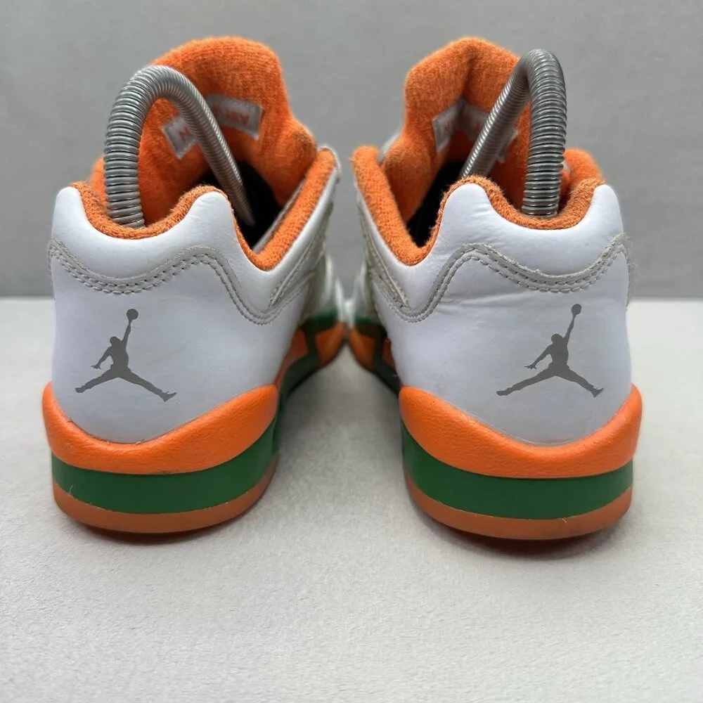 Size 4.5Y / Womens 6‎ Jordan 5 Retro Low Miami Hurricanes (GS) Brilliant Orange